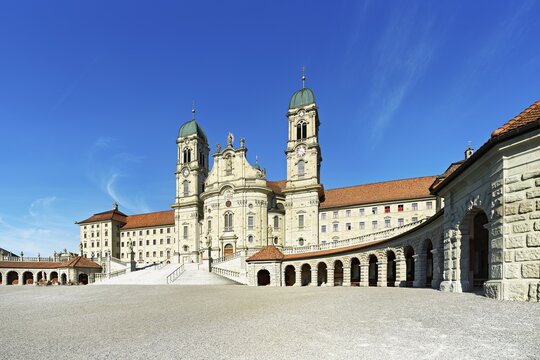 Benedictine abbey, monastery, place of pilgrimage, Einsiedeln, Canton Schwyz, Switzerland