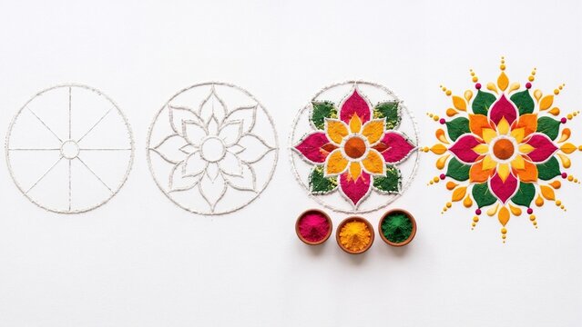 Rangoli design process 