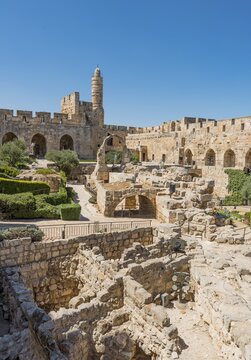 Ruins of a Citadel, David's Citadel, Tower of David, Old City Wall, Jerusalem, Israel