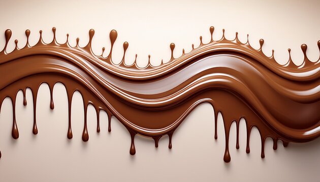 smooth wavy chocolate drip border with evenly rounded drops flowing down a clean white edge sweet dessert decoration ideal for bakery candy and food packaging designs