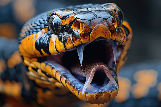 Coiled Predator Attacking Swiftly From Right To Left