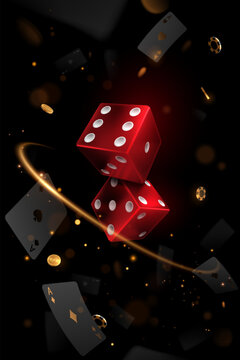 Casino elements background with light effects