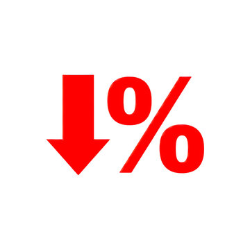 Discount percentage arrow graphic isolated transparent background isolated on transparent background