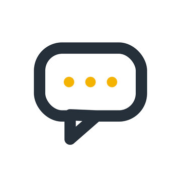 Chat bubble with dots, message communication line icon