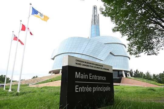 Winnipeg, Manitoba, Canada - July 2, 2026: Canadian Museum for Human Rights in Winnipeg, Manitoba.