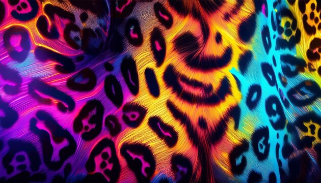 vibrant neon leopard print texture for fashion and design
