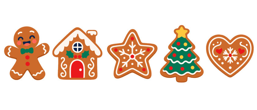 Christmas gingerbread cookies illustration