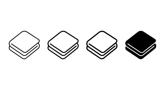 Stack of Books Icons, Open and Closed Library Symbols, Education and Knowledge Vector Graphics