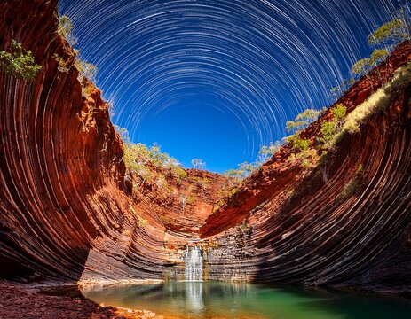 in western australia s karijini national park a pool is situated within hammersley gorge australia pacific