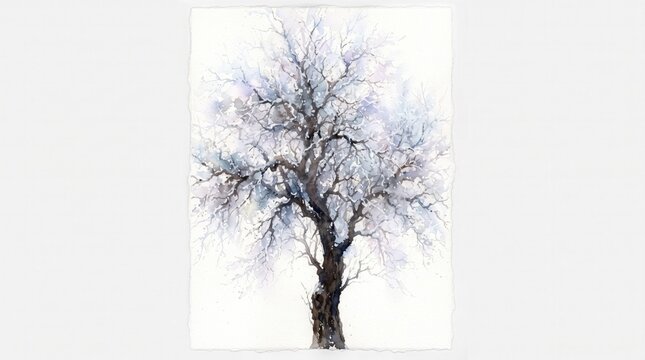 lonely tree in the fog