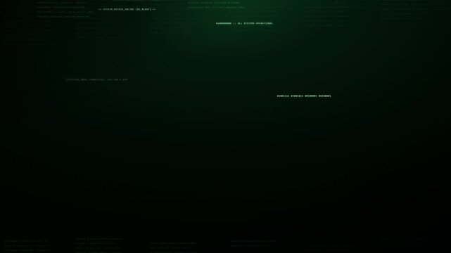 Green Binary Code Matrix Stream Flow Background Loop Digital Technology Cyber Security Animation