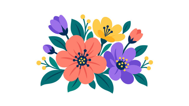 Colorful flower bouquet illustration