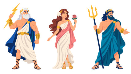 Greek gods mythology characters illustration © Andrei