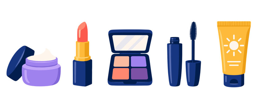 Cosmetic makeup products illustration