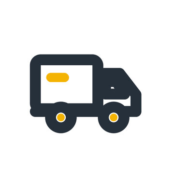 Delivery truck, shipping logistics line icon