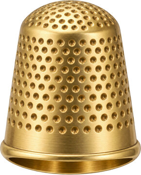 Brass sewing thimble with dimpled surface