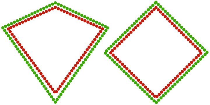 Christmas frames Red and Green Beaded Arrow Chevron Border Element