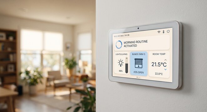 Smart Home Voice Control Panel Activating Lights and Devices Accessibility Cinematic
