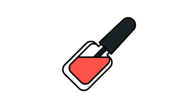 Lipstick tube and open cap icon, flat vector illustration for beauty and cosmetic makeup on white background