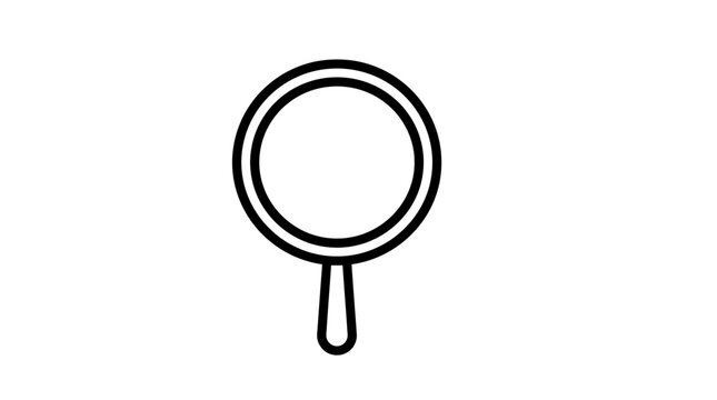 Magnifying makeup mirror icon, flat vector illustration of round vanity compact mirror with stand for beauty