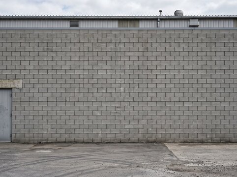 Large Gray Cinder-Block Wall