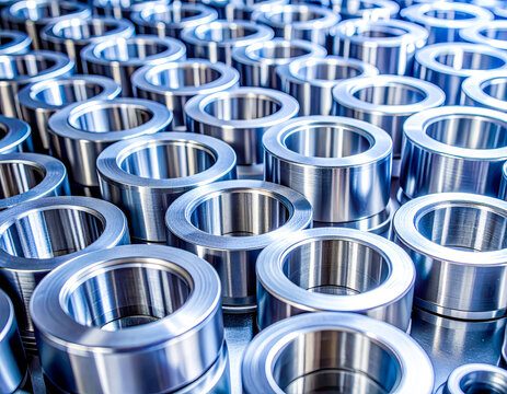 Precision-machined metal threaded rings and cylindrical components