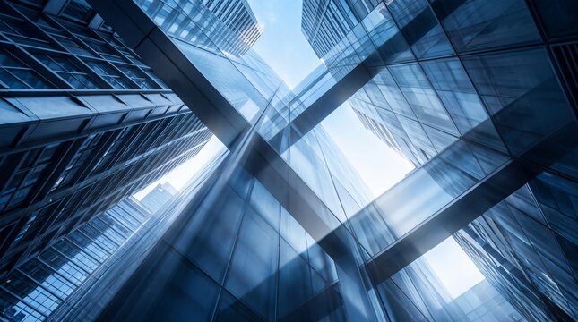 Modern Glass Skyscraper Architecture in Business District