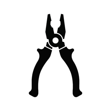 Black pliers vector icon