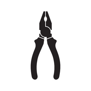 Black pliers vector icon