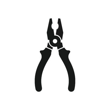 Black pliers vector icon