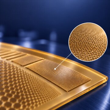 The texture of the thermo‑flexographic printing plate. There is space for text.
