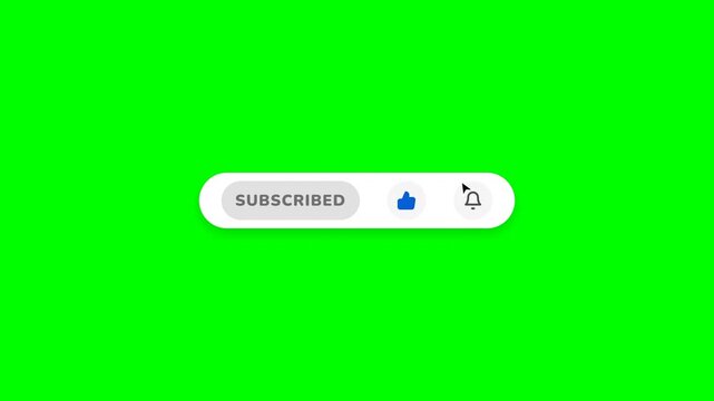 A massive 3x scaled, perfectly centered, clean modern YouTube subscribe animation. Features a perfectly symmetrical no-tail cursor, smooth time-based arcs, and a pop-up pill container.
