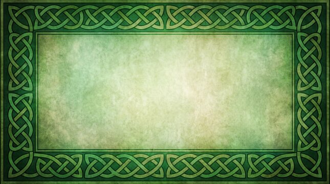 Saint Patrick's Day Celtic knot border in shades of green
