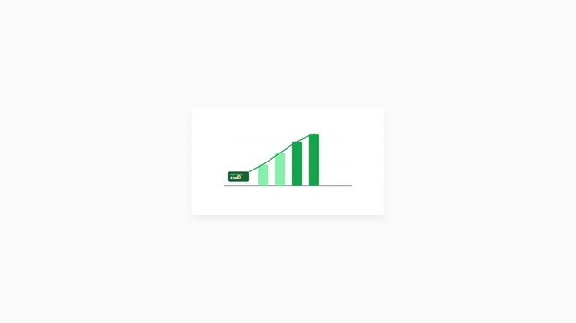 Successful Business Growth Concept with Increasing Green Financial Data Bars and Profit Increase