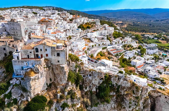 Aerial view of Peschici in the province of Foggia, Apulia, Italy