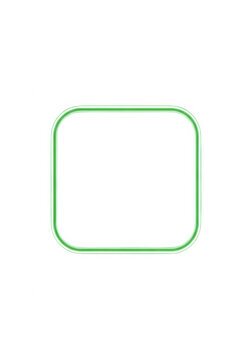 Simple green rounded square frame icon with thin outline isolated on white background