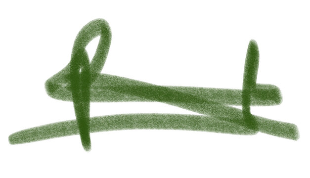 dark green scribble crayon brush stroke isolated on transparent background