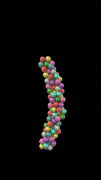Festive Christmas Typeface the Symbol closed Parenthesis Animation with Colorful Baubles and Holiday Ornaments