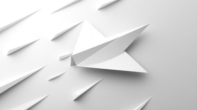Abstract white paper plane concept
