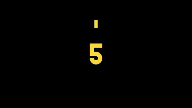 Digital Yellow Countdown Timer 10 to 0 with Circular Progress Animation