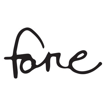 Hand written word fare in black ink script style isolated on a white background