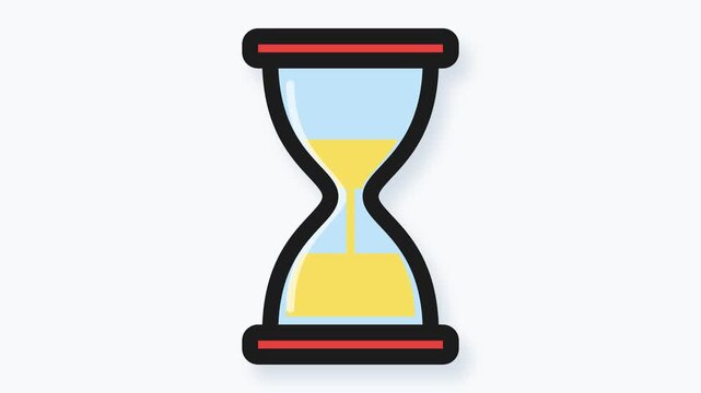 High-quality 4K flat vector animation featuring a looping hourglass. Ideal for concepts of time management, deadlines, and productivity. Built with zero-center coordinates and absolute static scaling.