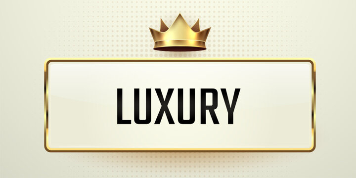 Luxury golden frame with royal crown icon for elegant branding and premium event announcement. Vector illustration