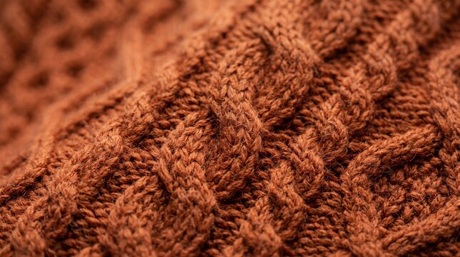 Close up texture of cable knit wool sweater