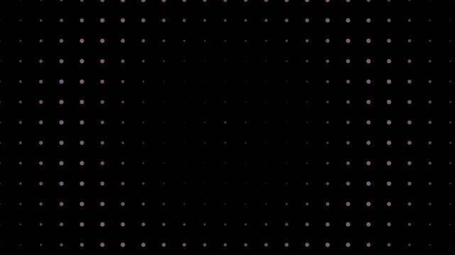 Purple dots pulse rhythmically across black background
