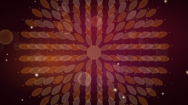 Radiant golden petals expand outward from center against deep maroon backdrop