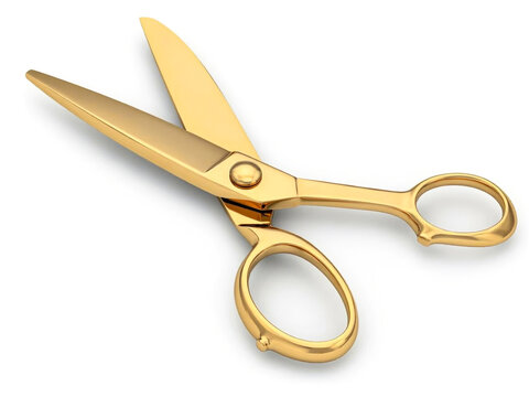 Open gold scissors tool photo illustration