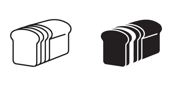 sliced bread icon set with transparent background for food graphics and digital design projects