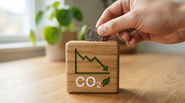 Saving money in a wooden carbon box