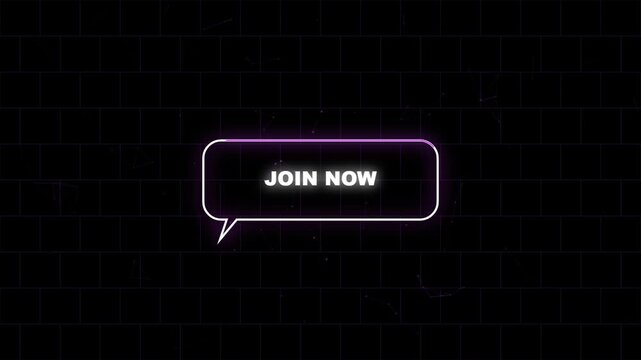 Neon Cyber Join Now Wireframe Glow Loop